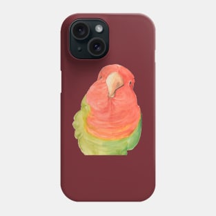 Watercolor loverbird lovebird parrot bird pink and green Phone Case