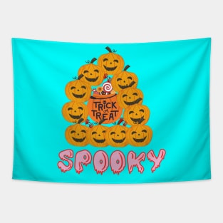 Halloween Pumpkin Themed Design Tapestry