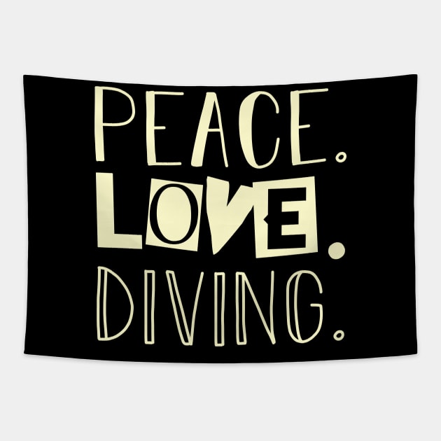 Peace love diving. Mom gift . Perfect present for mother dad friend him or her Tapestry by SerenityByAlex