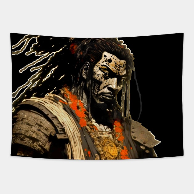 Yasuke Black Samurai in 1579 Feudal Japan Tapestry by Puff Sumo