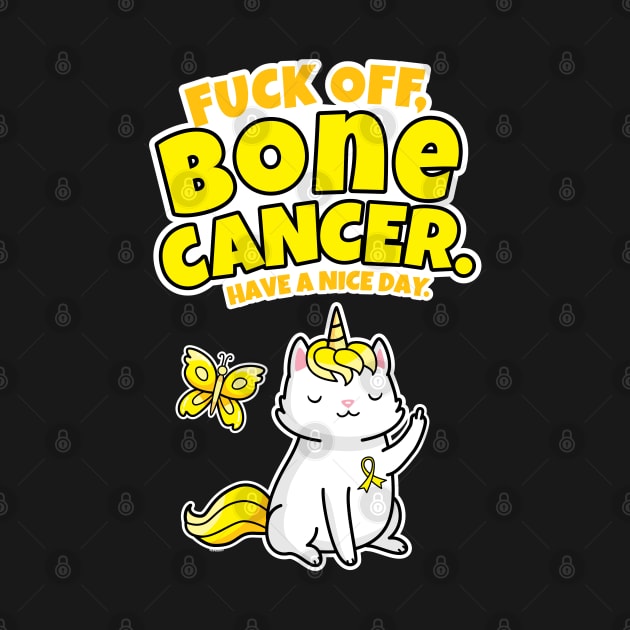 Fuck Off Bone Cancer Caticorn Butterfly by jomadado