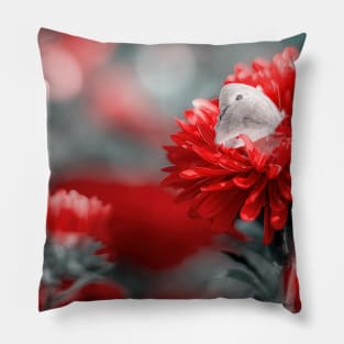 Abstract butterfly on flower Pillow