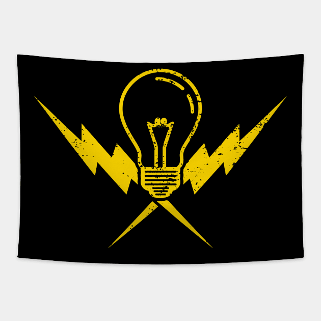 Cool Electrician Lightbulb Power Gift Tapestry by Shirtbubble