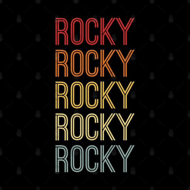 Rocky Name Vintage Retro Pattern by CoolDesignsDz