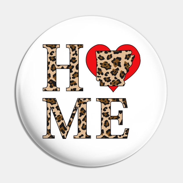 Arkansas Home Leopard Print Pin by SunburstGeo