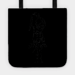 Assassin minimal silhouette white Tote