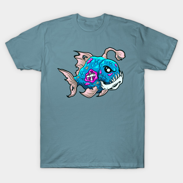 Discover Cartoon Fish Zombie Piranha Sport Fisherman - Fishing - T-Shirt