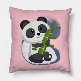 Cute Panda Eat Sweet Bamboo - Adorable Panda - Kawaii Panda Pillow