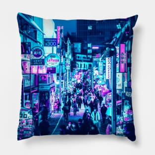 Tokyo Neon Night Pillow