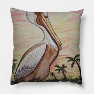 Pelican at Sunset Pillow