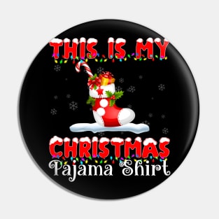 this is my Christmas pajama shirt red sock with gifts Pin