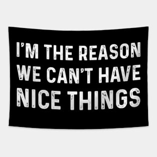 Funny Saying Why We Can't Have Nice Things Vintage Tapestry