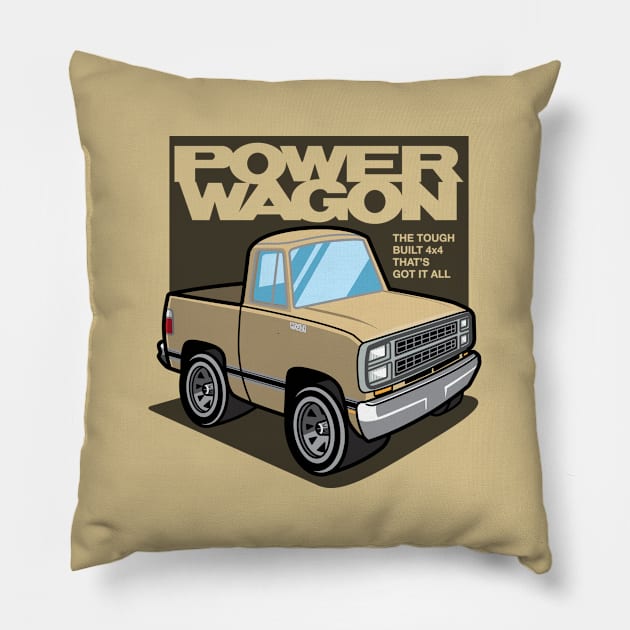 Cashmere - Power Wagon (1980) Pillow by jepegdesign