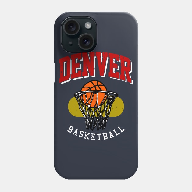 Vintage Denver Basketball Phone Case by funandgames