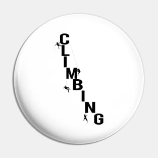 Climbing - Lettering With Silhouettes Pin