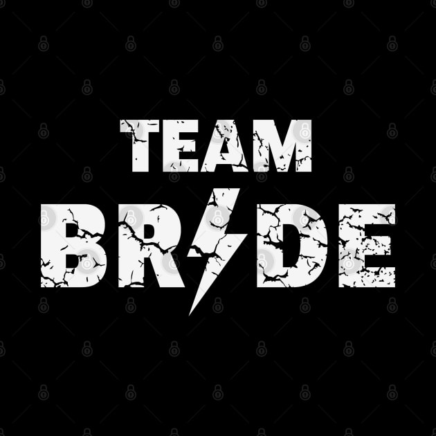 Team Bride Rocks (Hen Night / Bachelorette Party / Heavy Metal / Vintage / White) by MrFaulbaum