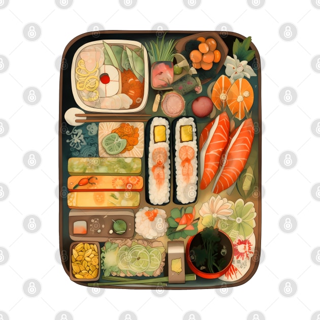 Delicious Sushi Bento box by WaffleWapol