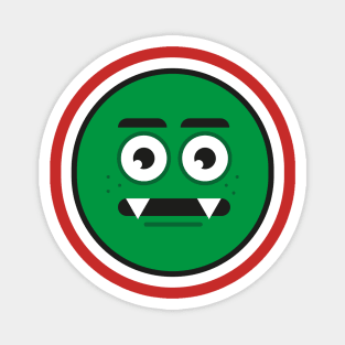 vector illustration of a green monster emoji Magnet