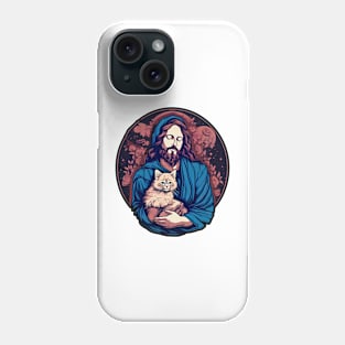 jesus loves cats Phone Case