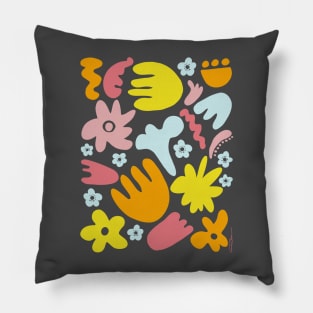 Modern Groovy Flowers Pillow