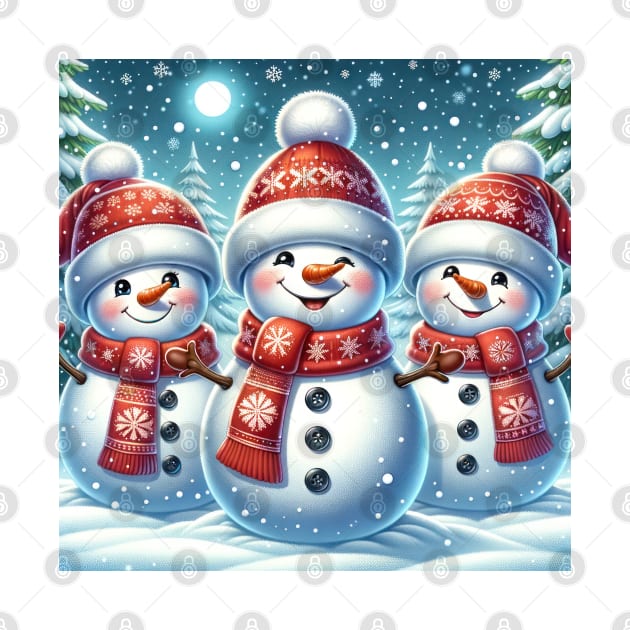 Christmas Snowmen by TooplesArt