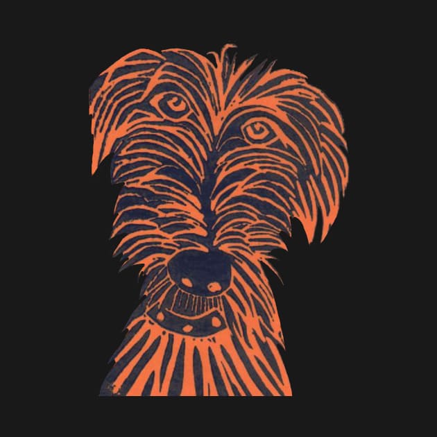 Dog. Scruffy Mutt, Orange. by krisevansart
