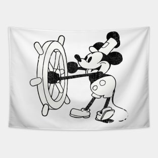 Steamboat Willie Faded Vintage Aesthetic Tapestry