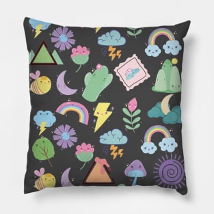 Illustration Art Graphic Design Nature Weather Plants Pillow