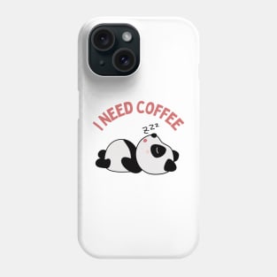 Tired Panda I need coffee lover coffee addict This Girl Runs On Caffeine And Sarcasm Funny Phone Case