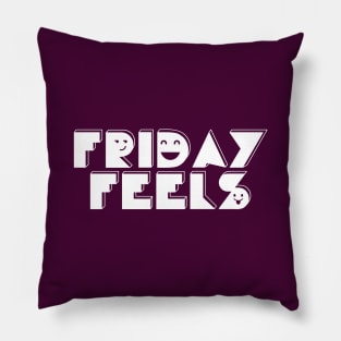 Friday Feels - White Pillow