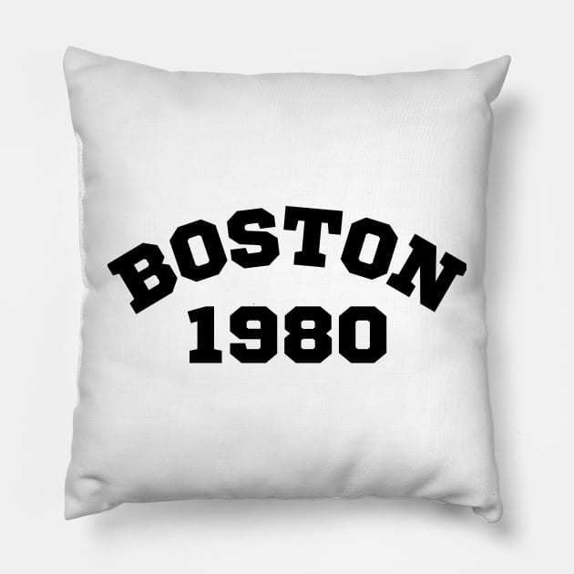 Vintage Boston 1980 Retro Pillow by BloomInOctober