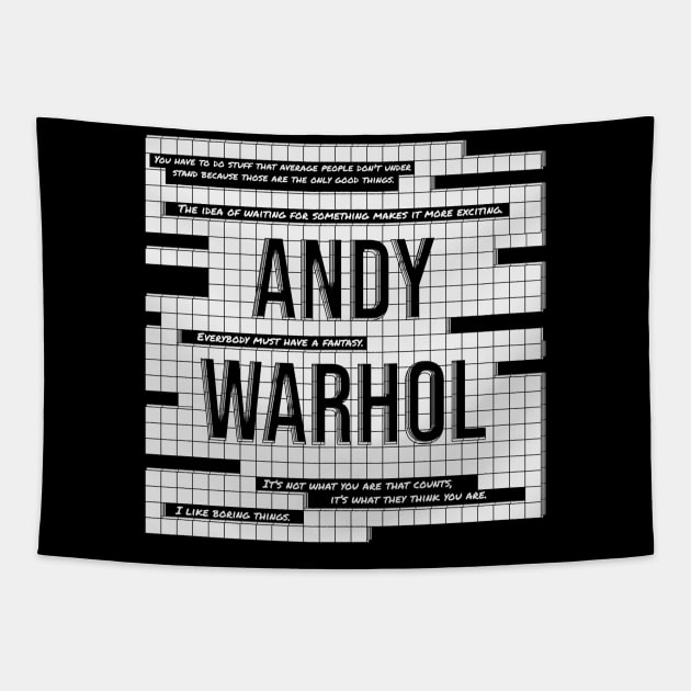 Andy Warhol Typographic Design Tapestry by Raimondi