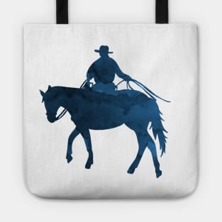 Navy Blue Cowboy Silhouette Tote