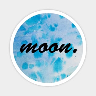 Blue watercolor circle moon Magnet