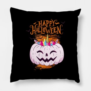 Halloween Happy Halloween Funny Unicorn Costume Pillow