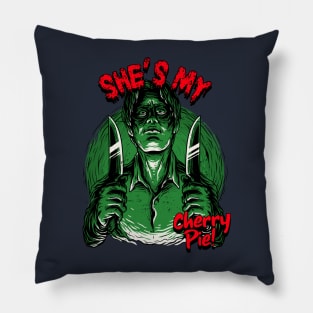 Creepy Vintage Horror "She's My Cherry Pie" Funny Parody Pillow