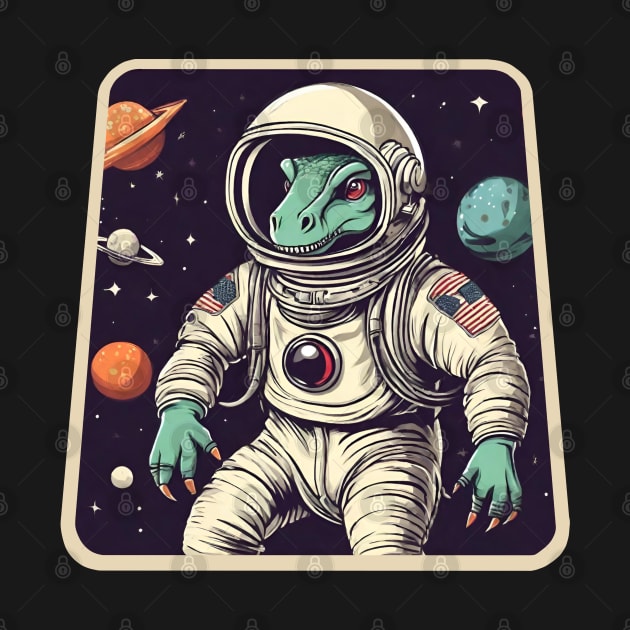 Dinosaur astronaut by Ilustradamus