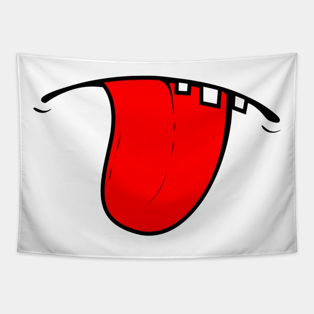 Funny Tongue Out Face Mouth Tapestry by Shirtbubble