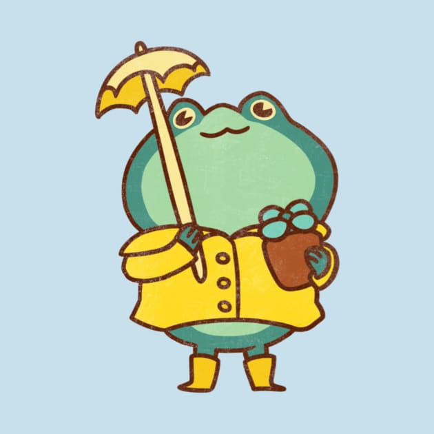 chibi rainy day frog by phogar