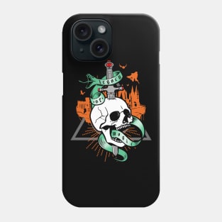 Fantasy Fan Magic Skull Tattoo Design Phone Case