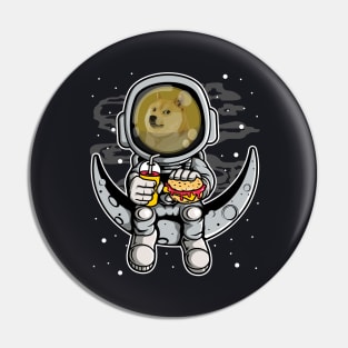 Astronaut Fastfood Dogecoin DOGE Coin To The Moon Crypto Token Cryptocurrency Wallet Birthday Gift For Men Women Kids Pin