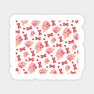 Chibi Strawberry Paleta de Fresa Pattern Magnet