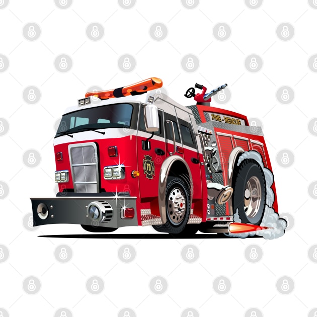 Cartoon firetruck by Mechanik