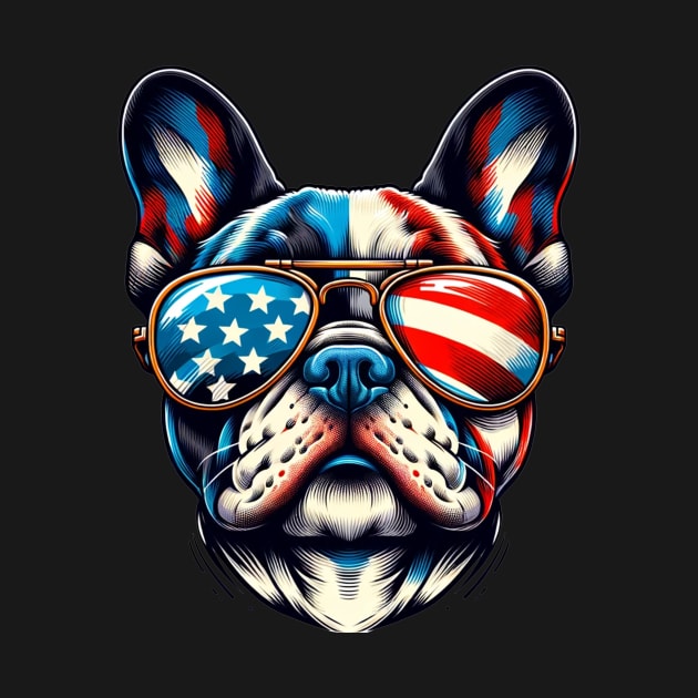 French Bulldog Patriotic Sunglasses American Flag 4th of July by karishmamakeia