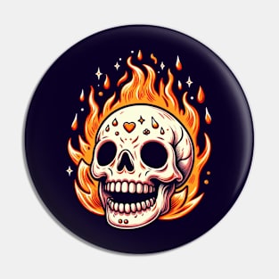 Fire skull Pin