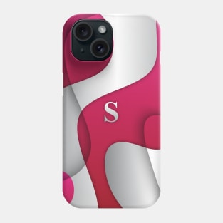 Personalized S Letter on Pink & White Gradient, Awesome Gift Idea, iPhone Case Phone Case