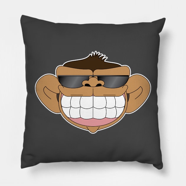 Monkey happy citizen sunglasses Pillow by Rafael Franklin