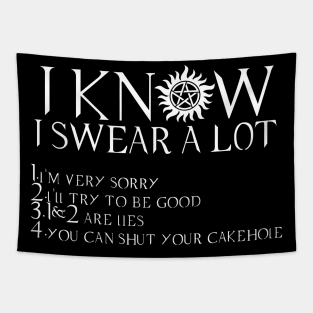 I KNOW I SWEAR A LOT (white ver) Tapestry