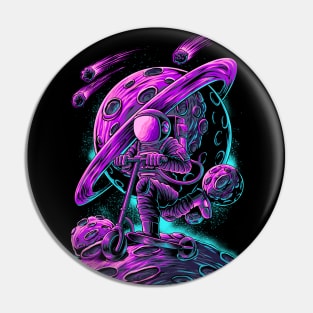 Astronaut Scooter Pin