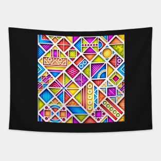 3d Colorful Geometric Pattern, Crazy Print Tapestry